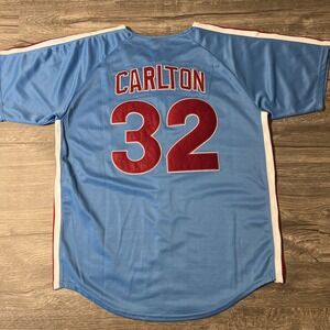 Steve Carlton 1980 Mitchell & Ness‎ Cooperstown Collection Blue Jersey, Size 52